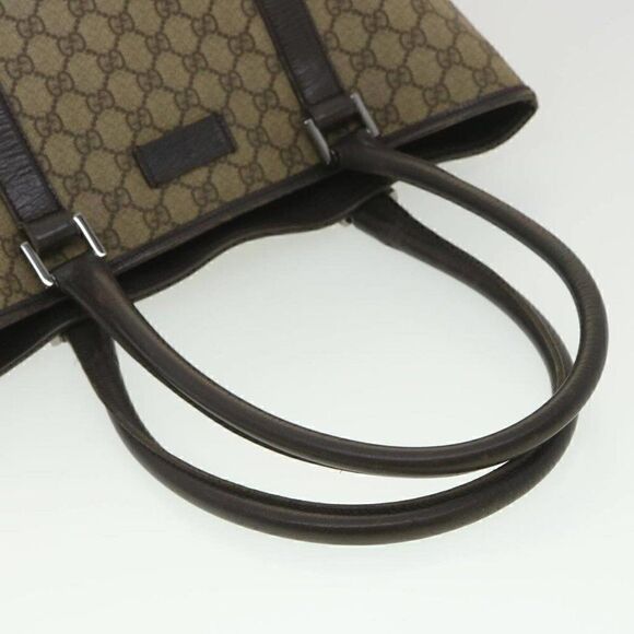 GUCCI GG Canvas Shoulder Bag PVC Leather Beige - Picture 9 of 15